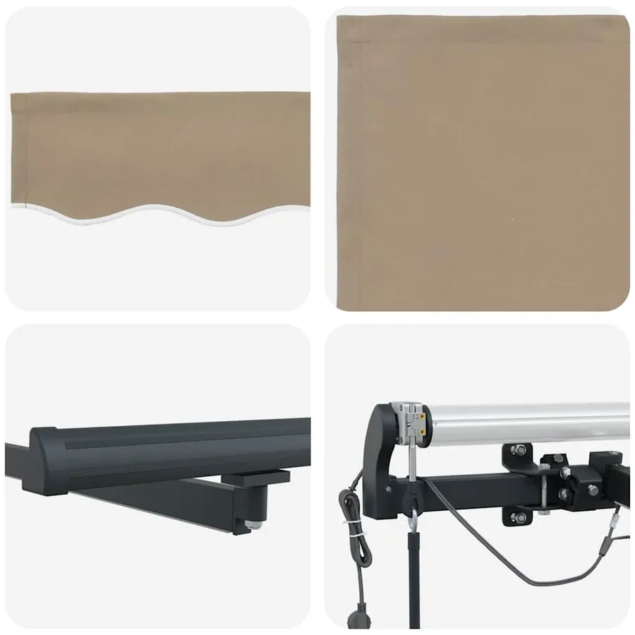 Auvent rétractable Beige 400 × 350 cm Polyester - 8