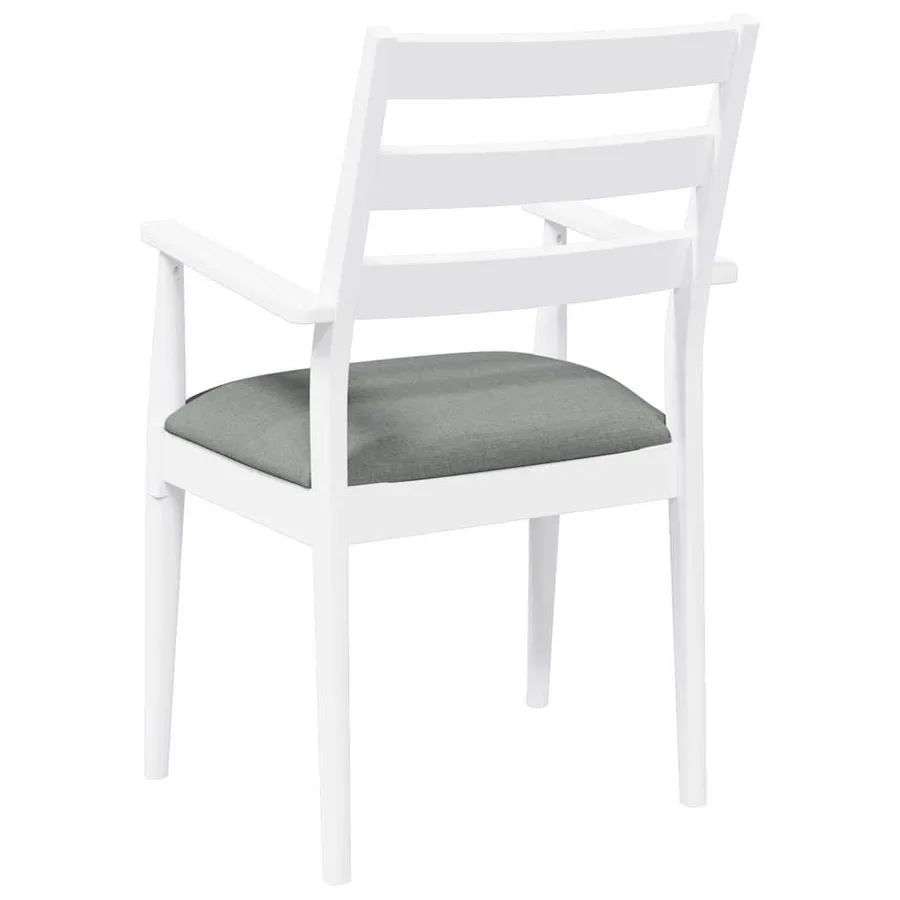 Chaises de salle à manger avec coussins (2 pcs) bois massif blanc caoutchouc - 7