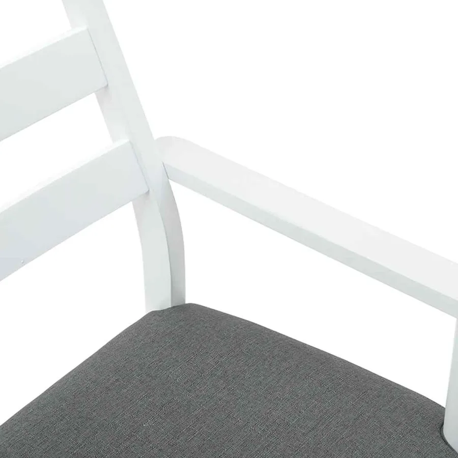 Chaises de salle à manger avec coussins (2 pcs) bois massif blanc caoutchouc - 8