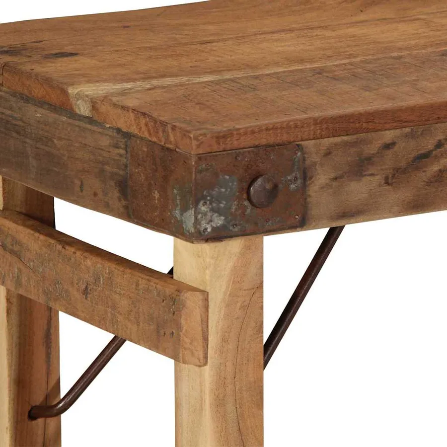 banc Naturel 110 x 35 x 46 cm Bois ancien récupéré - 7