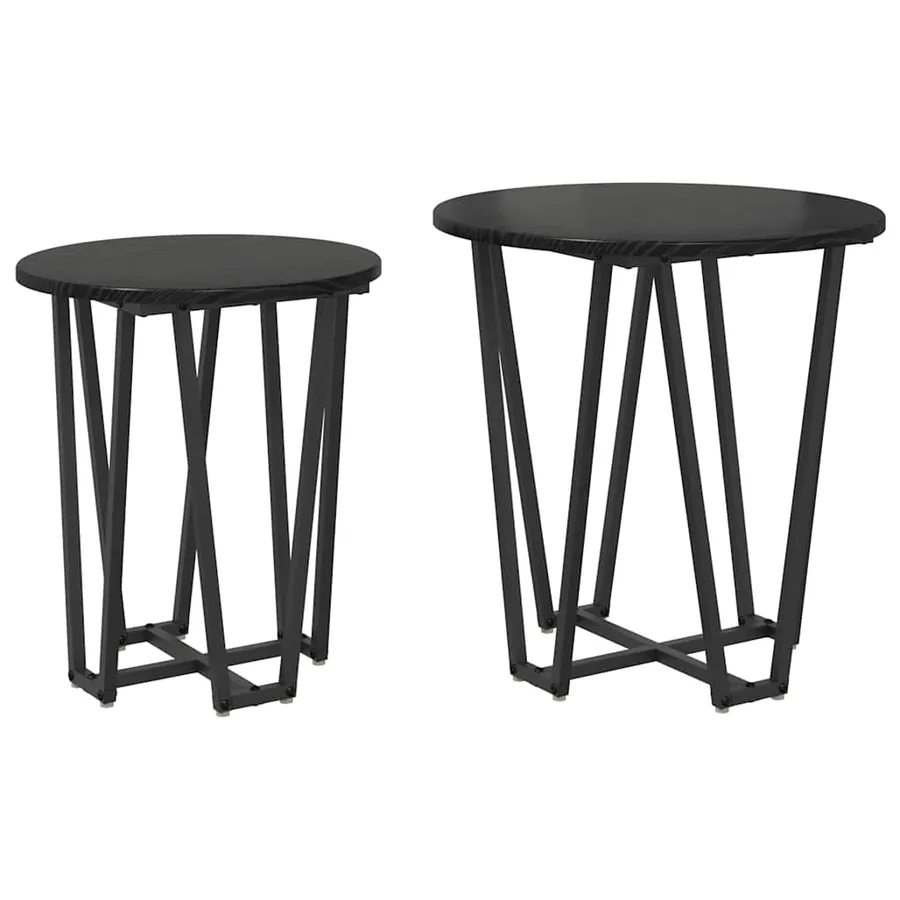 Ensemble de tables d'appoint 2 pcs Chêne noir - 2