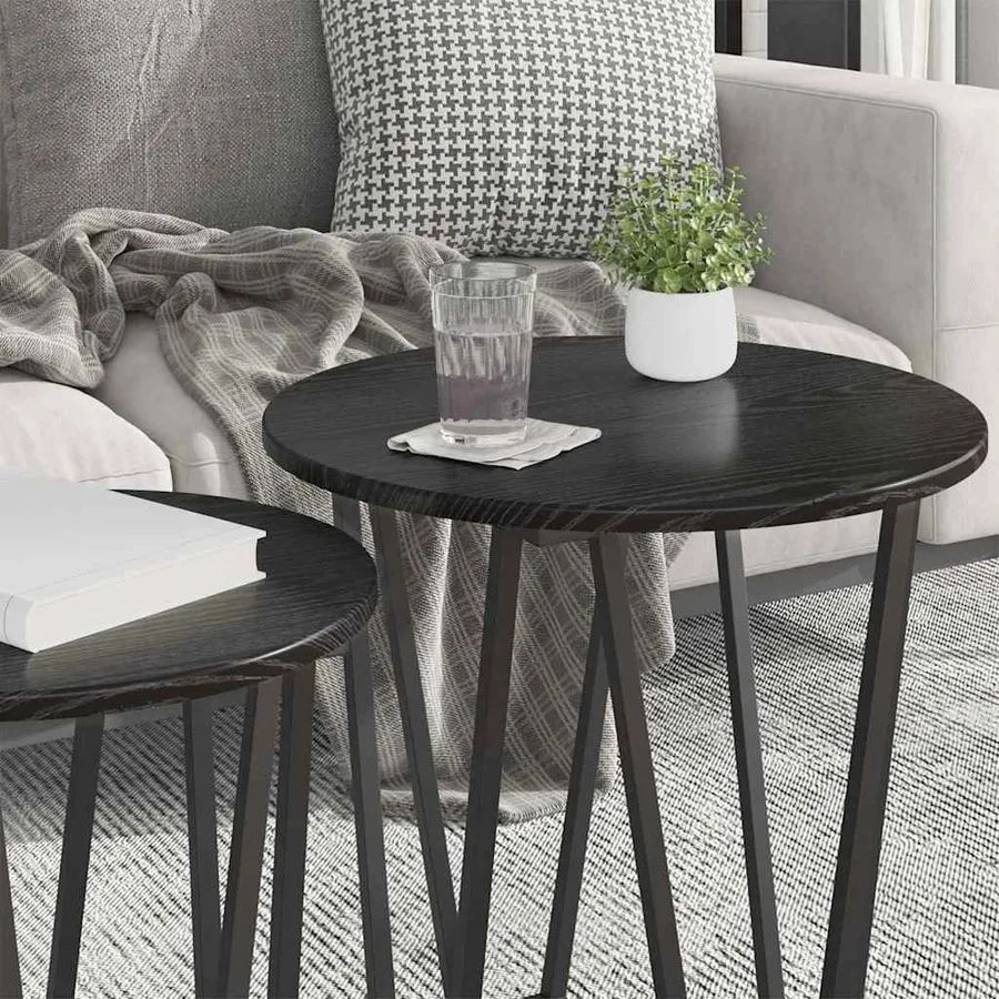 Ensemble de tables d'appoint 2 pcs Chêne noir - 4