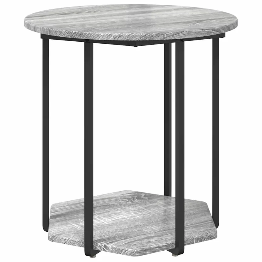 Ensemble de tables d'appoint avec étagère 2 pcs Gris - 5