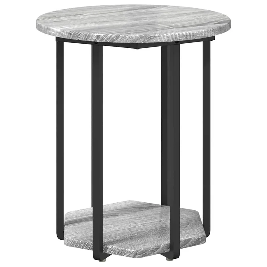 Ensemble de tables d'appoint avec étagère 2 pcs Gris - 6