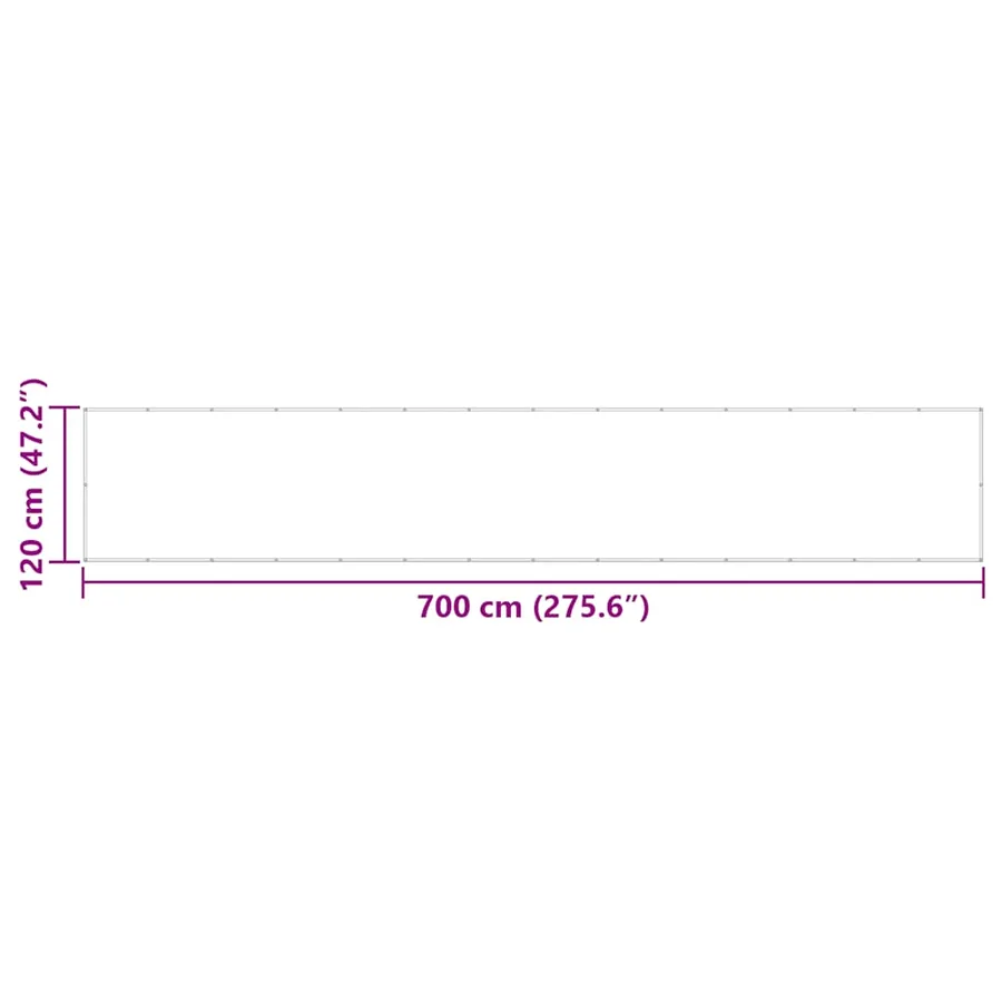 Paravent de balcon couleur terre cuite 120 x 700 cm 100 % polyester Oxford - 6