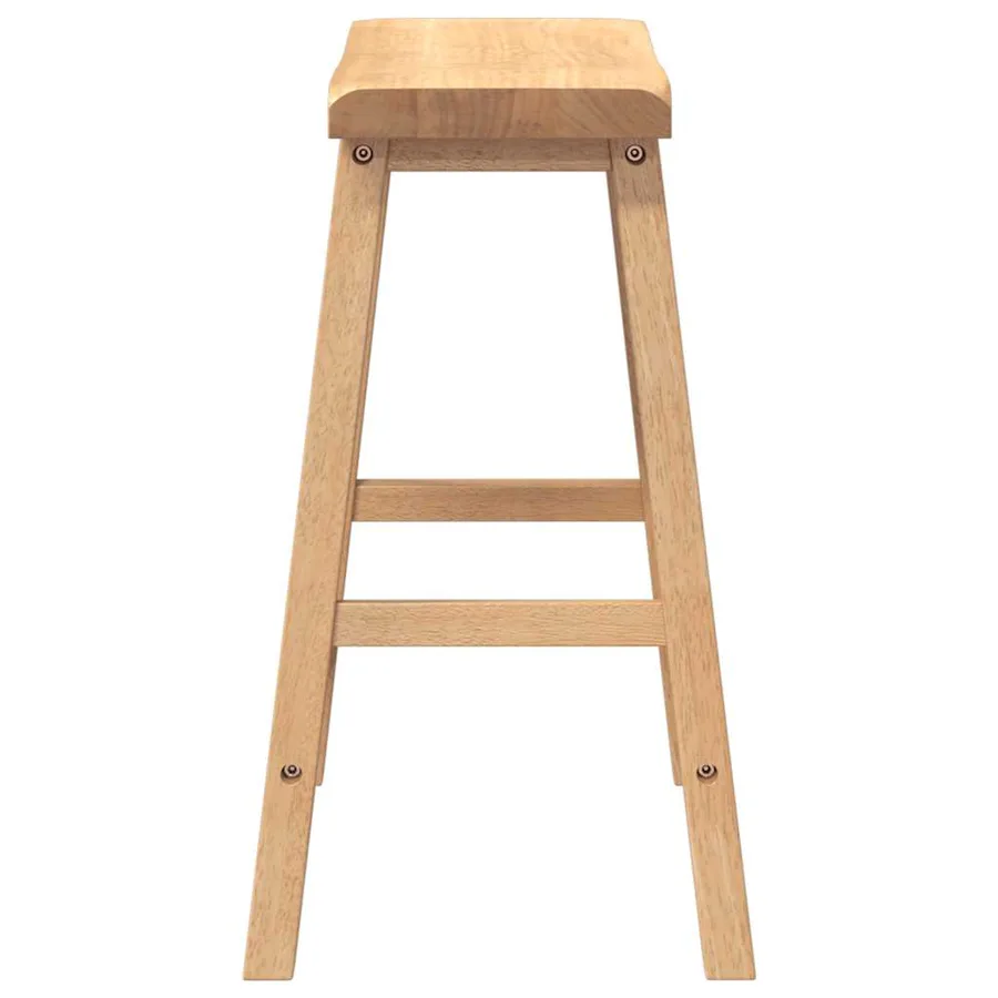 Tabourets de bar (lot de 2) en bois massif naturel et caoutchouc - 6