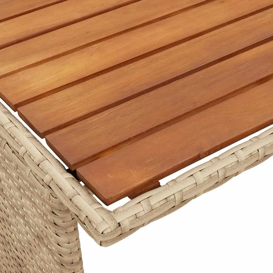 Ensemble de salle à manger de jardin 3 pcs avec coussins beige résine tressée - 11