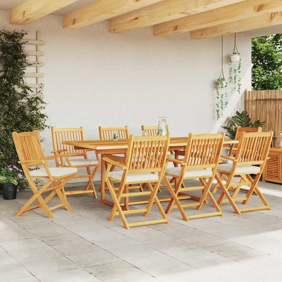 Chaise pliante avec coussin 8 pcs Blanc 49 x 57.5 x 92cm - 3