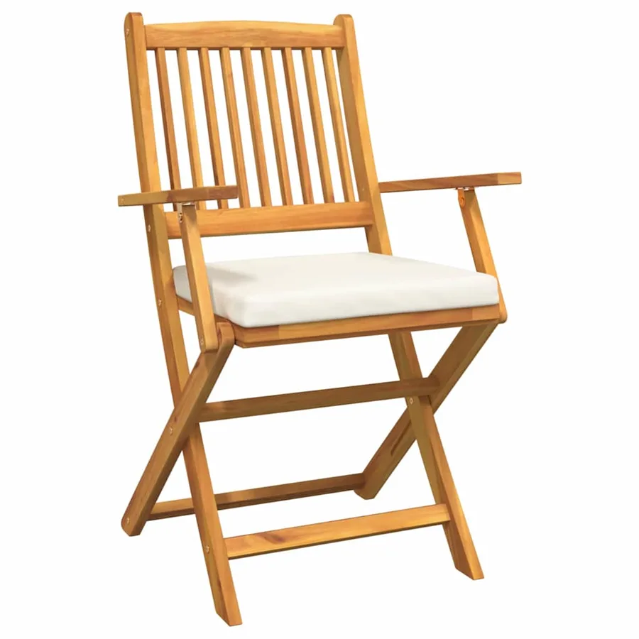 Chaise pliante avec coussin 6 pcs Blanc 49 x 57.5 x 92cm - 4