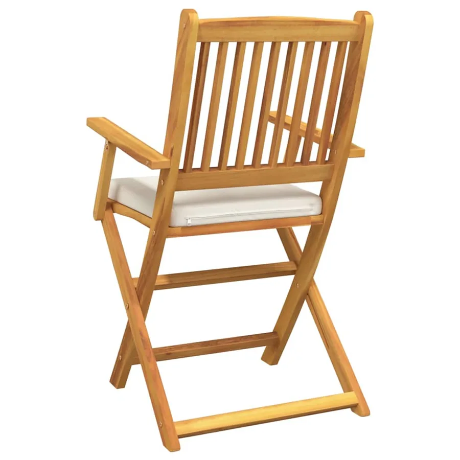 Chaise pliante avec coussin 6 pcs Blanc 49 x 57.5 x 92cm - 7