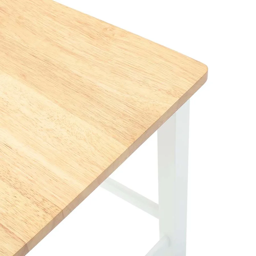 Tabourets de bar (lot de 2) en bois massif blanc et caoutchouc - 8