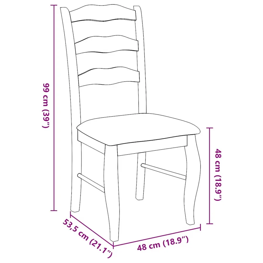 Chaises de salle à manger avec coussins (2 pcs) bois massif blanc caoutchouc - 11