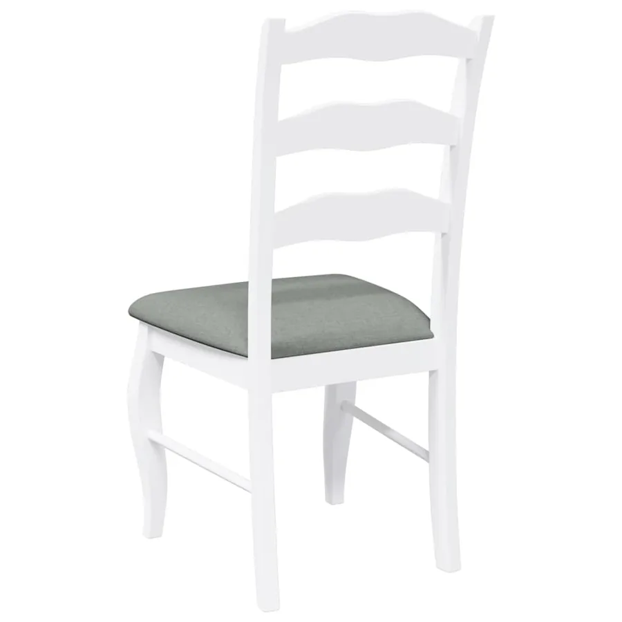 Chaises de salle à manger avec coussins (2 pcs) bois massif blanc caoutchouc - 7