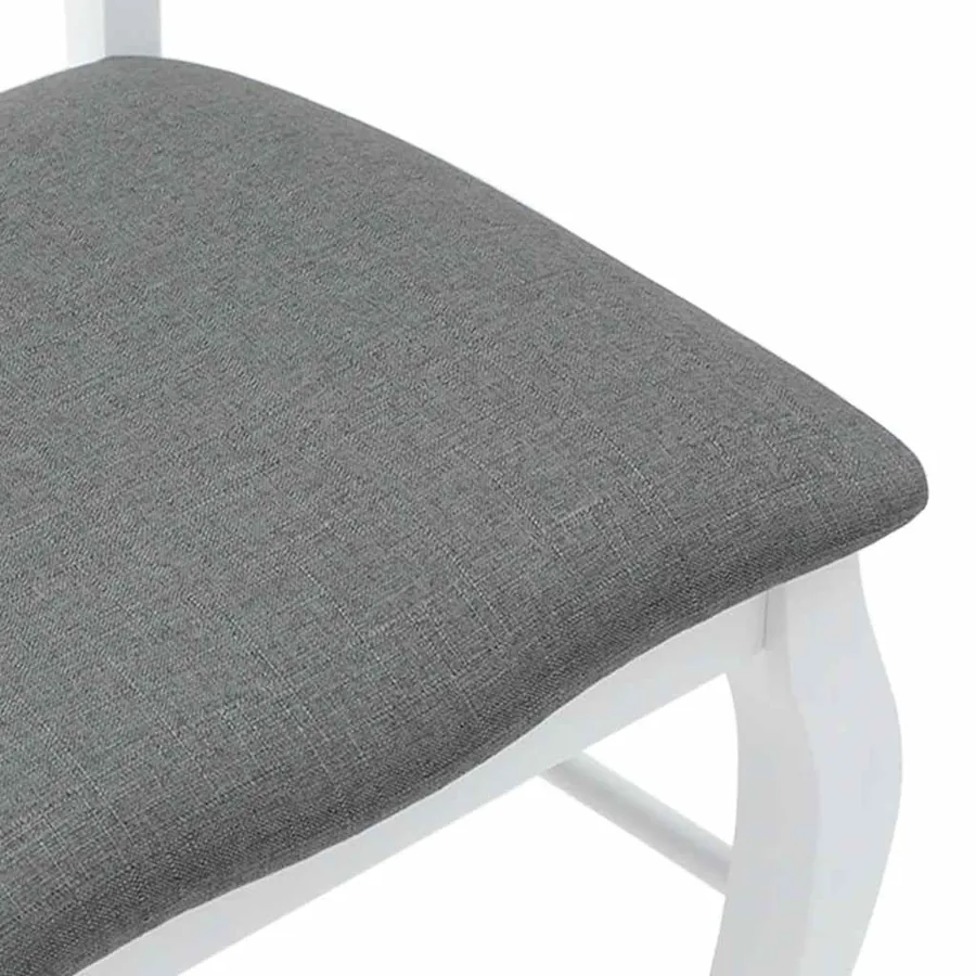 Chaises de salle à manger avec coussins (2 pcs) bois massif blanc caoutchouc - 8