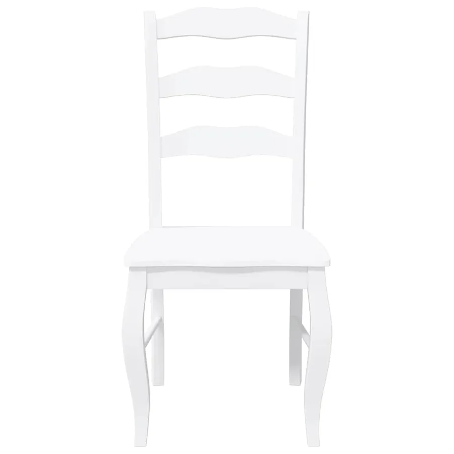 Chaises de salle à manger (lot de 2) en bois massif blanc et caoutchouc - 5