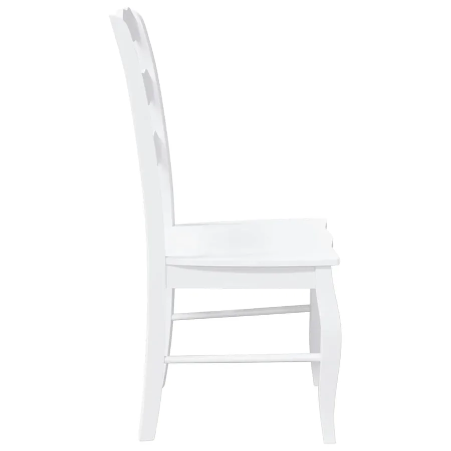 Chaises de salle à manger (lot de 2) en bois massif blanc et caoutchouc - 6