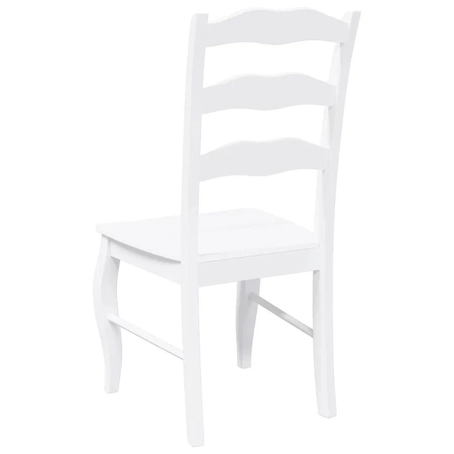 Chaises de salle à manger (lot de 2) en bois massif blanc et caoutchouc - 7
