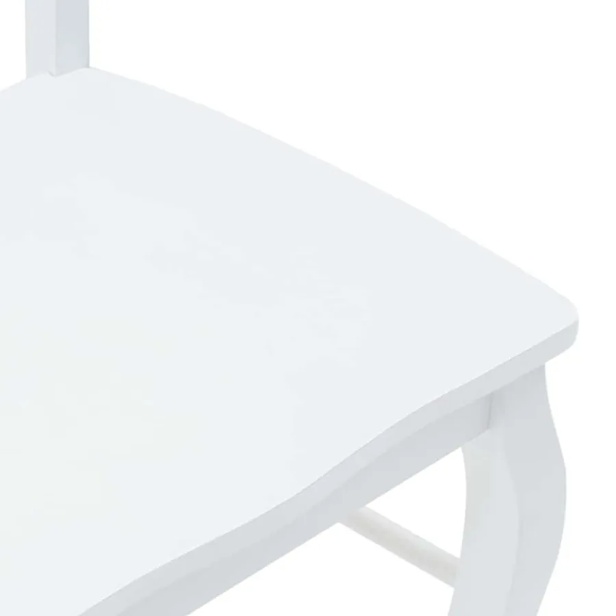 Chaises de salle à manger (lot de 2) en bois massif blanc et caoutchouc - 8