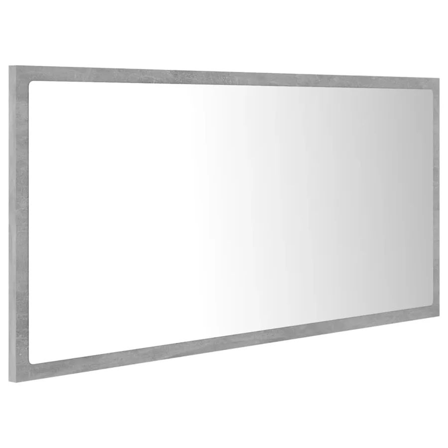 Miroir à LED de salle de bain Gris béton 90x8,5x37 cm Acrylique - 4