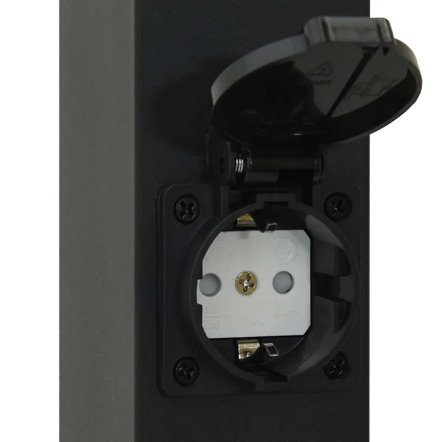 Bornes lumineuses avec détecteur et prise lot de 3 110 cm noir IP44 - 9