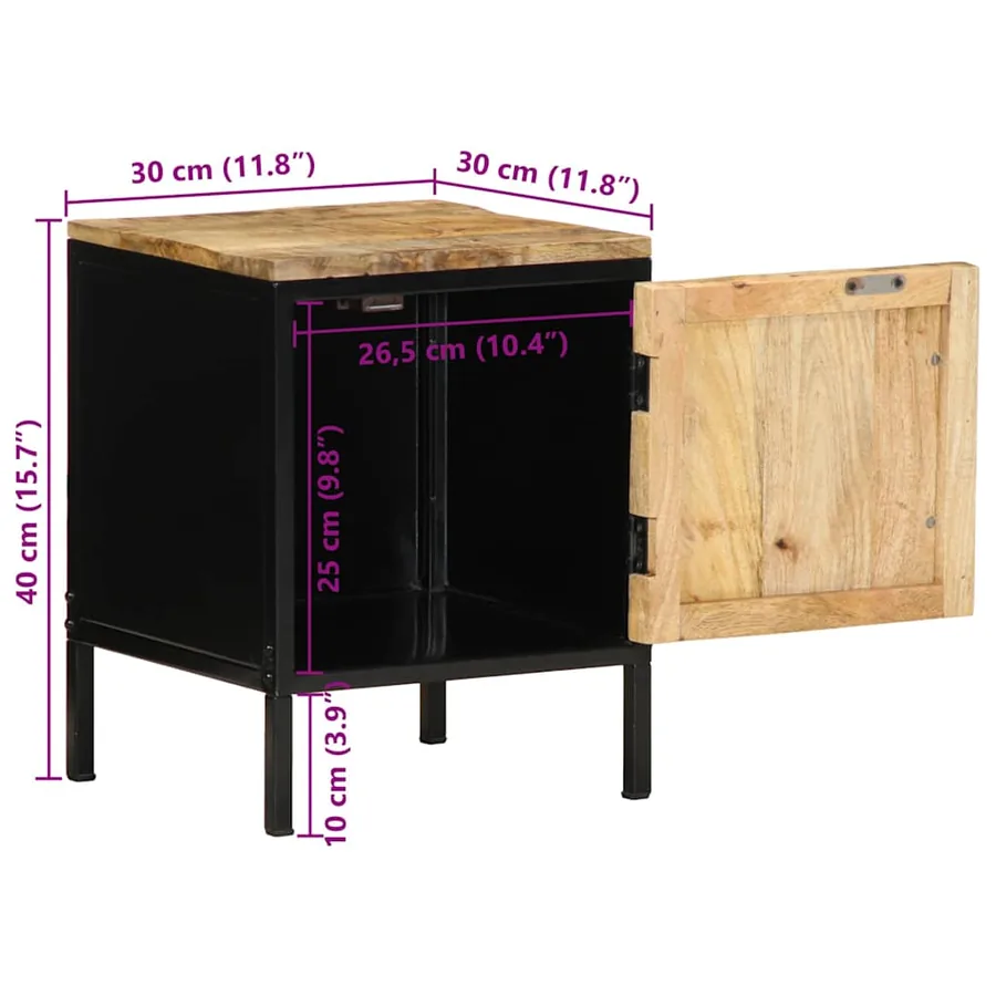 Cabinet de chevet 2 pcs Marron et Noir 30 x 30 x 40 cm - 14