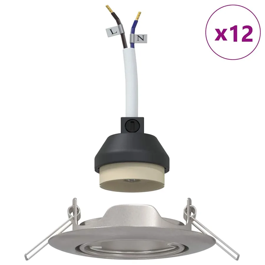 Projecteur 12 pcs Argenté 9 x 9 x 2,5 cm Métal - 4
