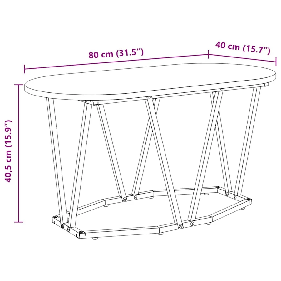 Table basse Chêne noir 80 x 40 x 40.5 cm - 10