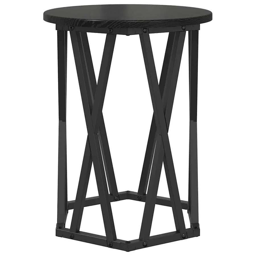 Table basse 2 pcs Chêne noir Bois d'ingénierie et acier - 7