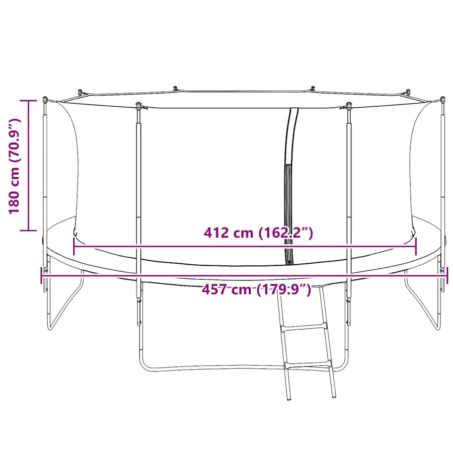 Filet de sécurité pour trampoline rond de 4,57 m - 9