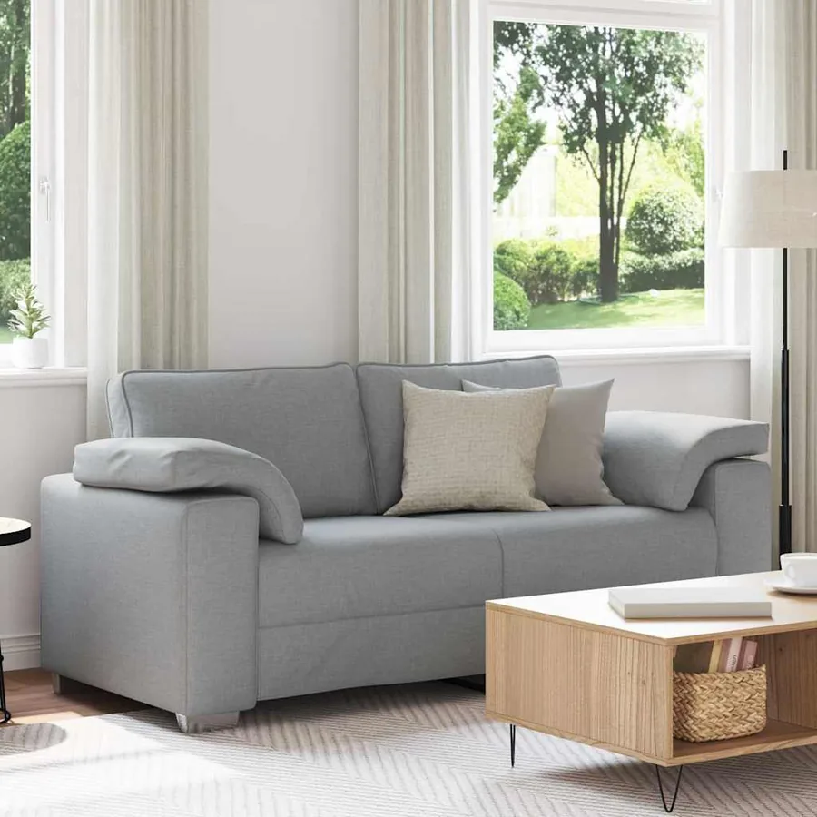 Canapé deux places Gris clair 180 cm tissu