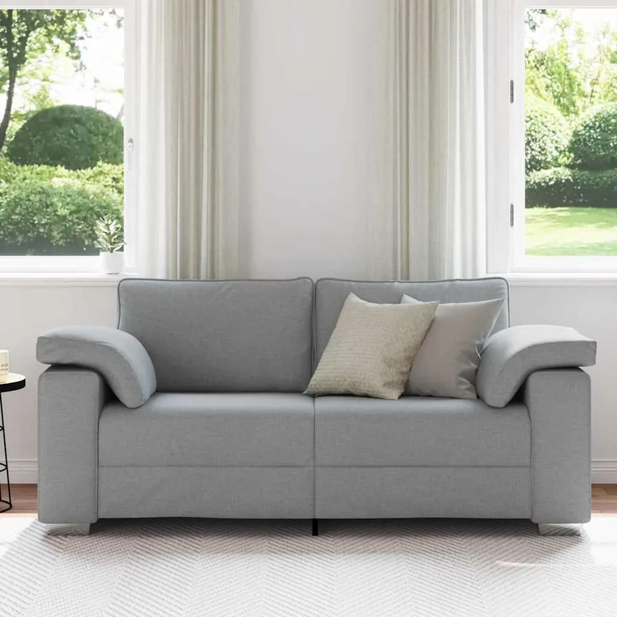 Canapé deux places Gris clair 180 cm tissu - 3