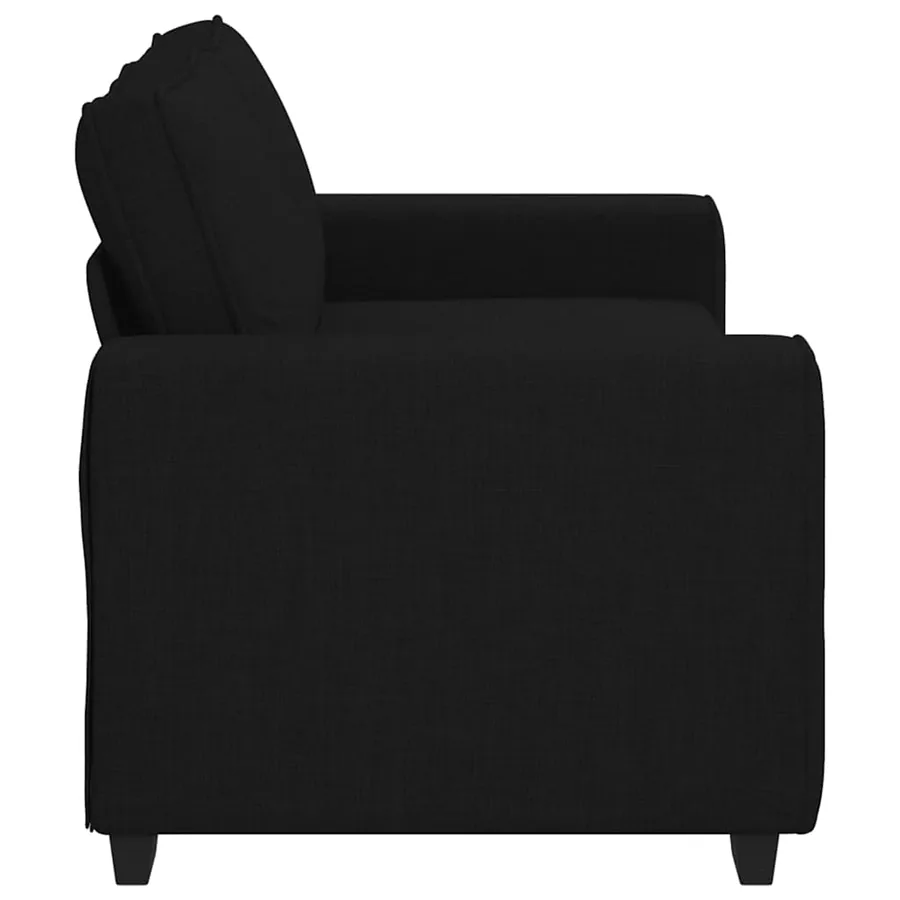 Canapé à 2 places noir 180x77x82 cm tissu - 5