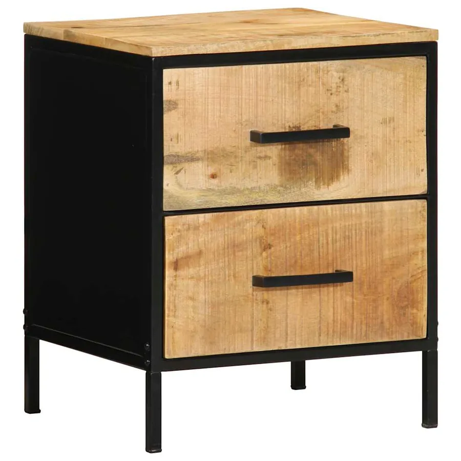 Cabinet de chevet avec tiroir Marron et Noir 40 x 35 x 50 cm