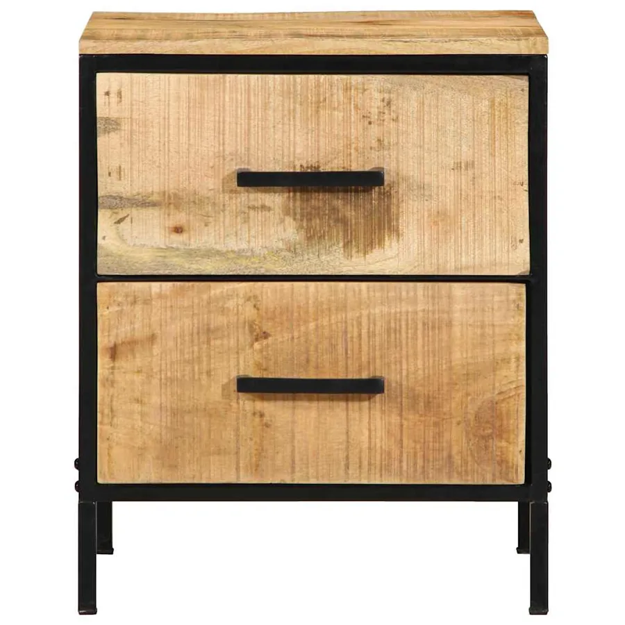Cabinet de chevet avec tiroir Marron et Noir 40 x 35 x 50 cm - 5