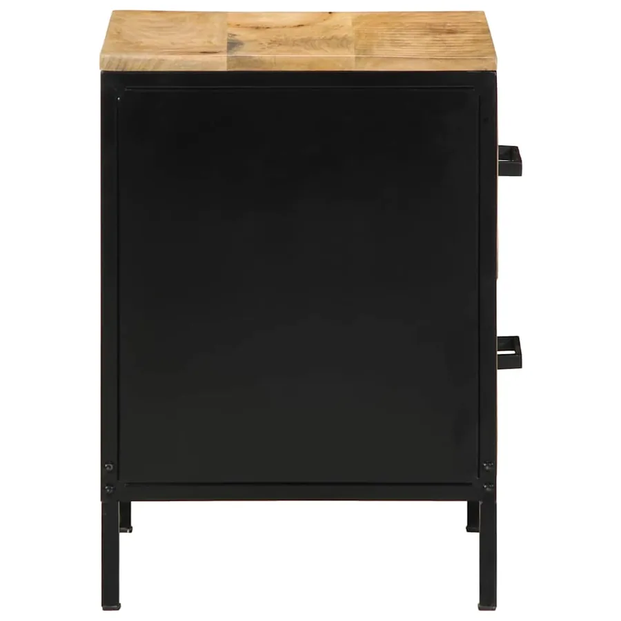 Cabinet de chevet avec tiroir Marron et Noir 40 x 35 x 50 cm - 6