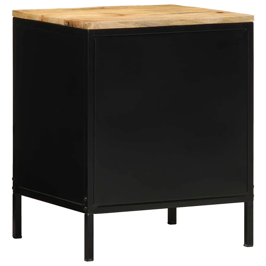 Cabinet de chevet avec tiroir Marron et Noir 40 x 35 x 50 cm - 7