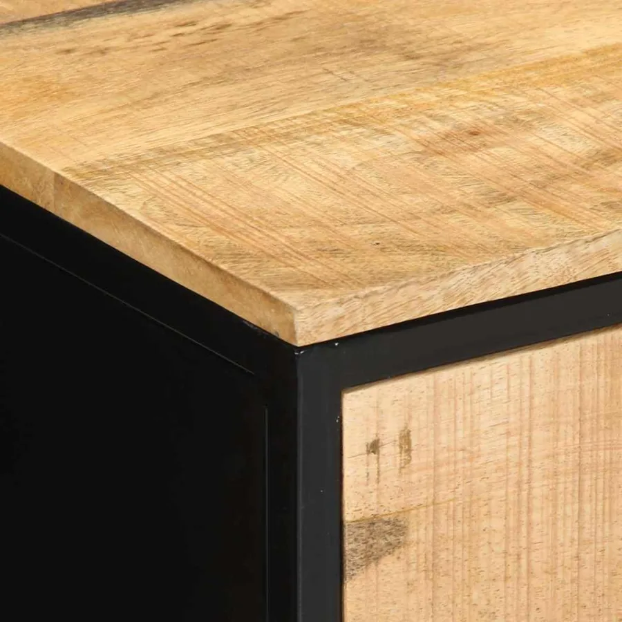 Cabinet de chevet avec tiroir Marron et Noir 40 x 35 x 50 cm - 8