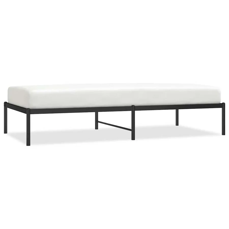 Cadre de lit métal sans matelas noir 90x190 cm - 2