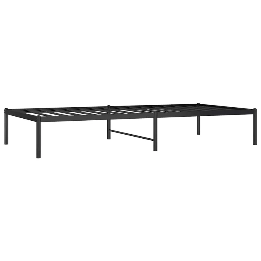 Cadre de lit métal sans matelas noir 90x190 cm - 3