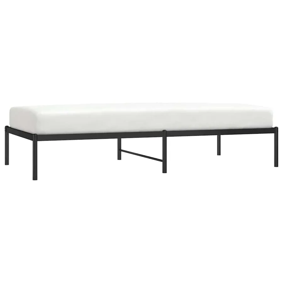 Cadre de lit métal sans matelas noir 90x190 cm - 4