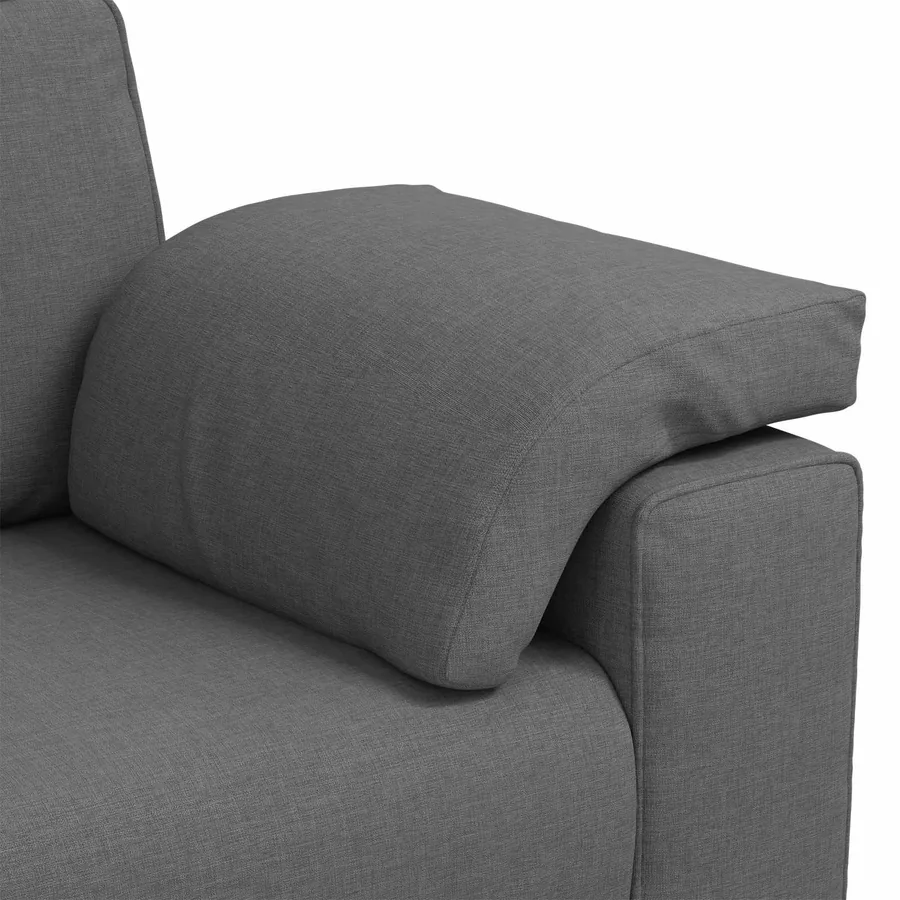 Sofa 3 places Gris foncé 220 cm tissu - 7