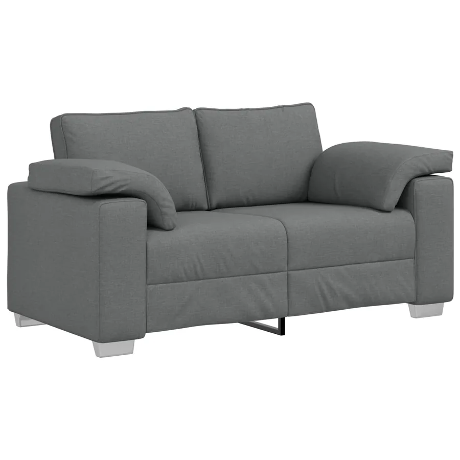 Canapé 2 pcs Gris foncé 219 x 80 x 82 cm tissu - 4