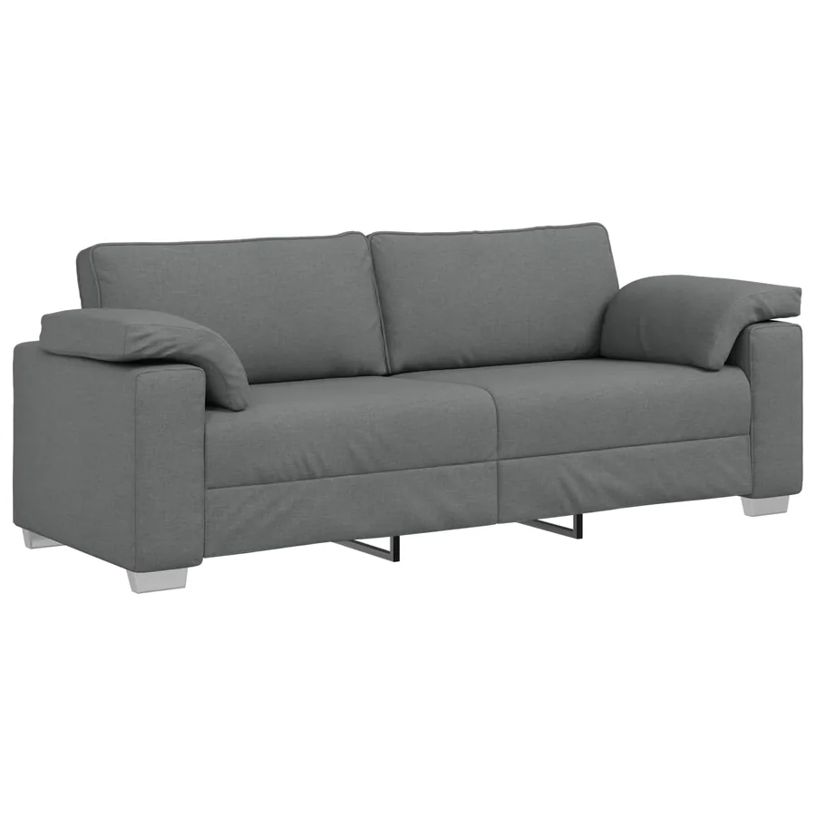 Canapé 2 pcs Gris foncé 219 x 80 x 82 cm tissu - 5