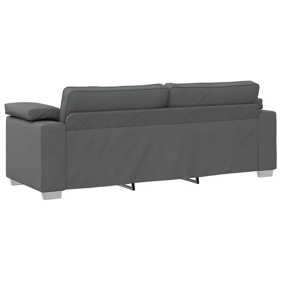 Canapé 2 pcs Gris foncé 219 x 80 x 82 cm tissu - 7