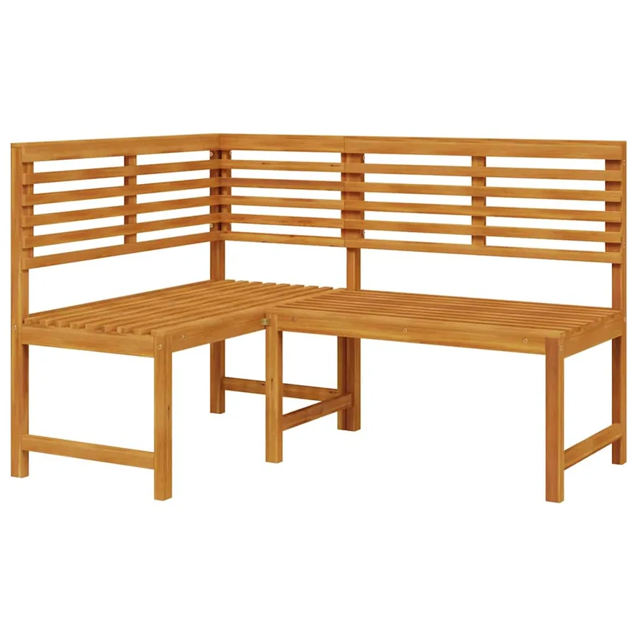 Ensemble de banc de jardin 3 pcs Marron Bois d'Acacia Massif - 6