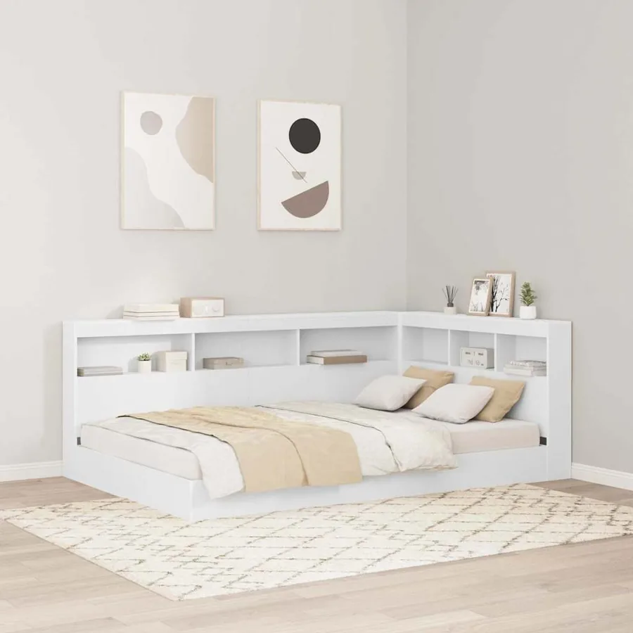 Tête de lit de rangement Blanc 207,5 x 137,5 x 76,5 cm