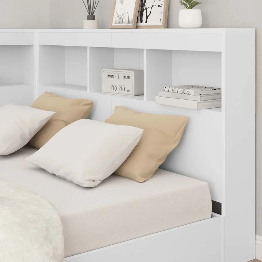 Tête de lit de rangement Blanc 207,5 x 137,5 x 76,5 cm - 4