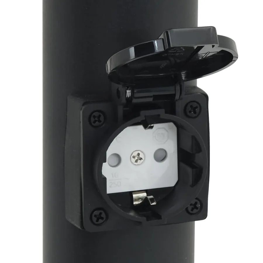 Bornes lumineuses avec détecteur et prise lot de 3 120 cm noir IP44 - 9