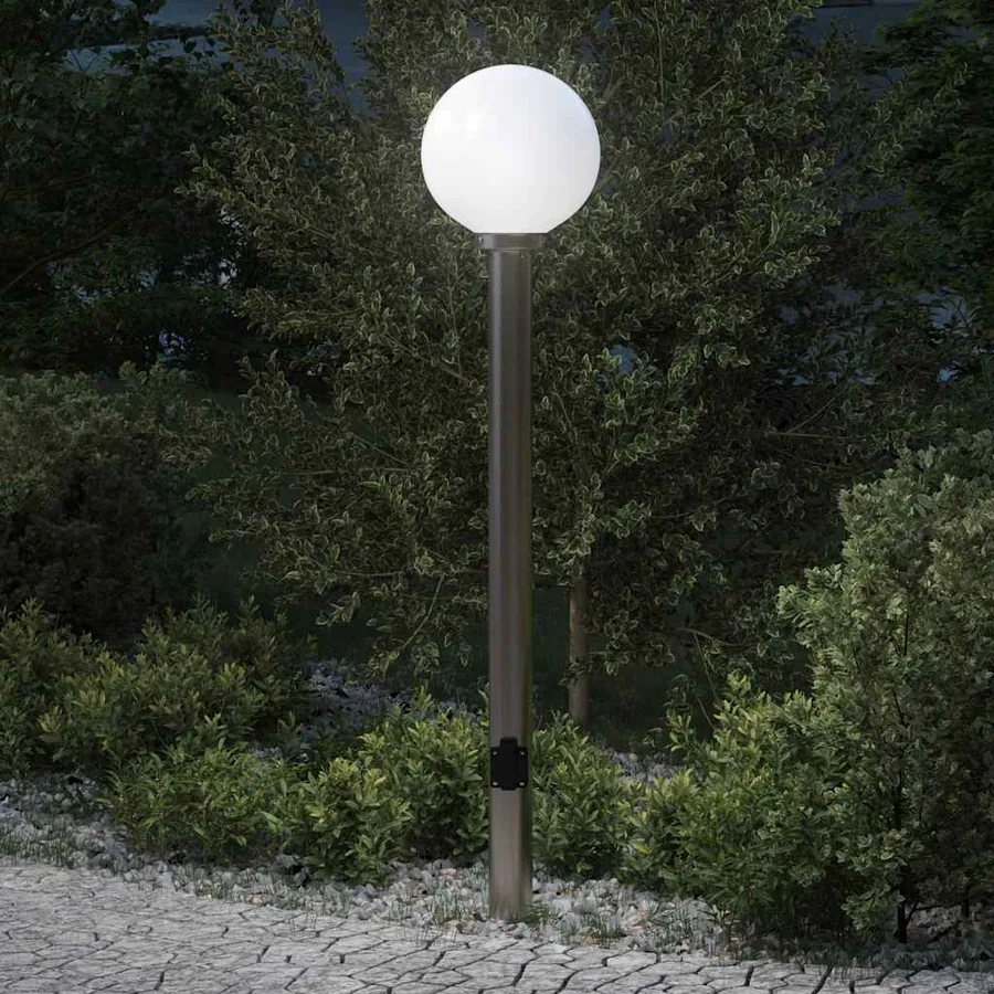Borne lumineuse avec sortie 120 cm en acier inoxydable IP44