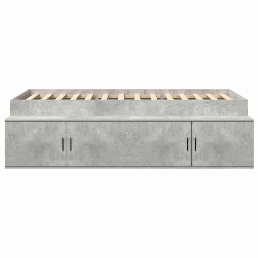Cadre de lit Gris béton 70 x 190 cm Bois d'ingénierie - 5